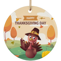 Thanksgiving Turkey Ornament Happy Giving Cute Baby Turkey Natural Ornament Gift - £11.82 GBP