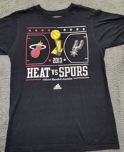 Vintage Heat Vs Spurs 2013 Shirt NBA Finals adidas black - £21.58 GBP
