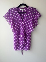 Forever 21 Purple Polka Dot V Neck Womens Junior Size Medium - $10.88