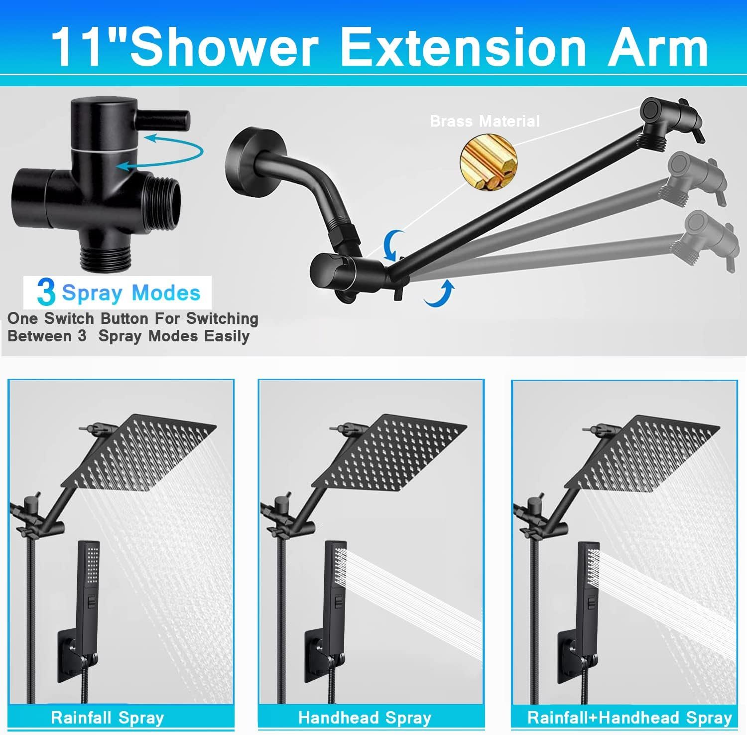 Primary image for Shower Handheld, 10" High Pressure Rainfall Shower Head With 2 Settings, Shower