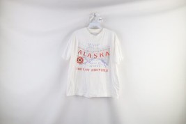 Vintage 90s Streetwear Womens Large Spell Out Alaska The Last Frontier T-Shirt - £27.25 GBP