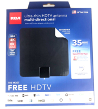 RCA Indoor HDTV/UHF/VHF Flat Antenna Ultra-Thin Multi-Directional - £13.70 GBP