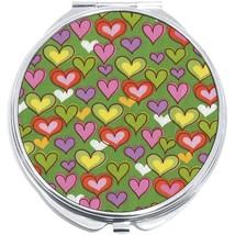 Hearts on Green Compact with Mirrors - Perfect for your Pocket or Purse - £9.43 GBP