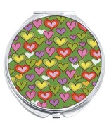 Hearts on Green Compact with Mirrors - Perfect for your Pocket or Purse - $218.73 MXN