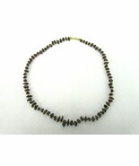 Vintage Costume Jewelry, Purple Garnet Chip Necklace, Gold Beads NK234 - $20.32 CAD