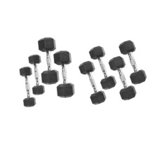 Rubber Encased Hex Dumbbell, Set Including 5, 10, 15, 20Lb Pairs - £173.01 GBP