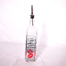 Oil Vinegar Glass Cruet Bottle Kitchen, Kiss the Cook, Lip Print, Delicious, NEW - £7.38 GBP
