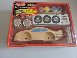 Melissa and Doug Decorate Wooden Race Car Project Kit Kids Birthday Gift... - $13.99