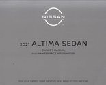 2021 Nissan Altima Sedan Owner&#39;s Manual Original [Paperback] Nissan OEM - $38.20