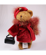 BERKELEY DESIGNS TEDDY BEAR PLUSH WITH RED COAT And HAT BAG FEATHERS AND... - $23.92