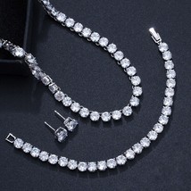 Ilver color big round connected cubic zircon crystal luxury women evening party jewelry thumb200