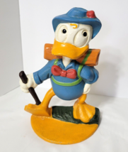Vintage Disney Donald Duck Cast Iron Doorstop Hiker Hiking 9&quot;×6&quot; - £39.40 GBP