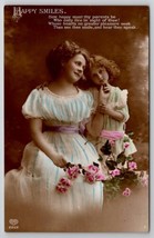RPPC Woman and Child Hand Colored Lumber City to Williamsport PA Postcard H24 - £6.35 GBP