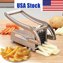 New Stainless Steel French Fry Cutter Potato Vegetable Slicer Chopper 2 Blades - £29.56 GBP