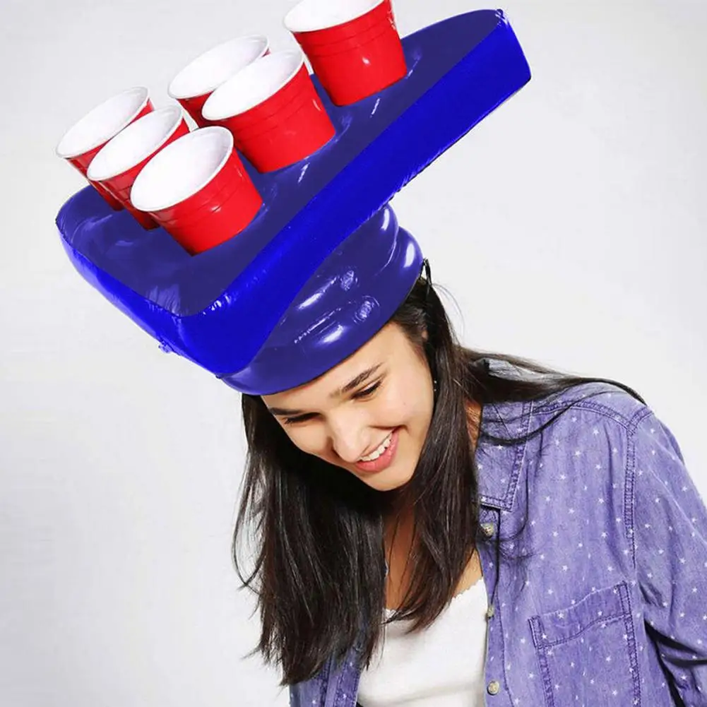 Hat Rings Toss Game Funny Inflatable Kids Interactive Beer Pong Triangle Cap Toy - £6.99 GBP+