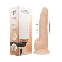 Naked Addiction Rechargeable Remote-Controlled 9 in. Thrusting Dildo Beige - £134.82 GBP