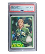 Authenticity Guarantee 
Larry Bird Signed 1981 Topps #4 Celtics Trading ... - £463.51 GBP