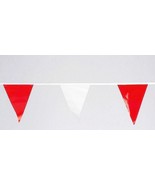 PENNANT FLAGS STRING 60 ft Red &amp; White color Plastic Vinyl CORTINA 03-40... - $27.33