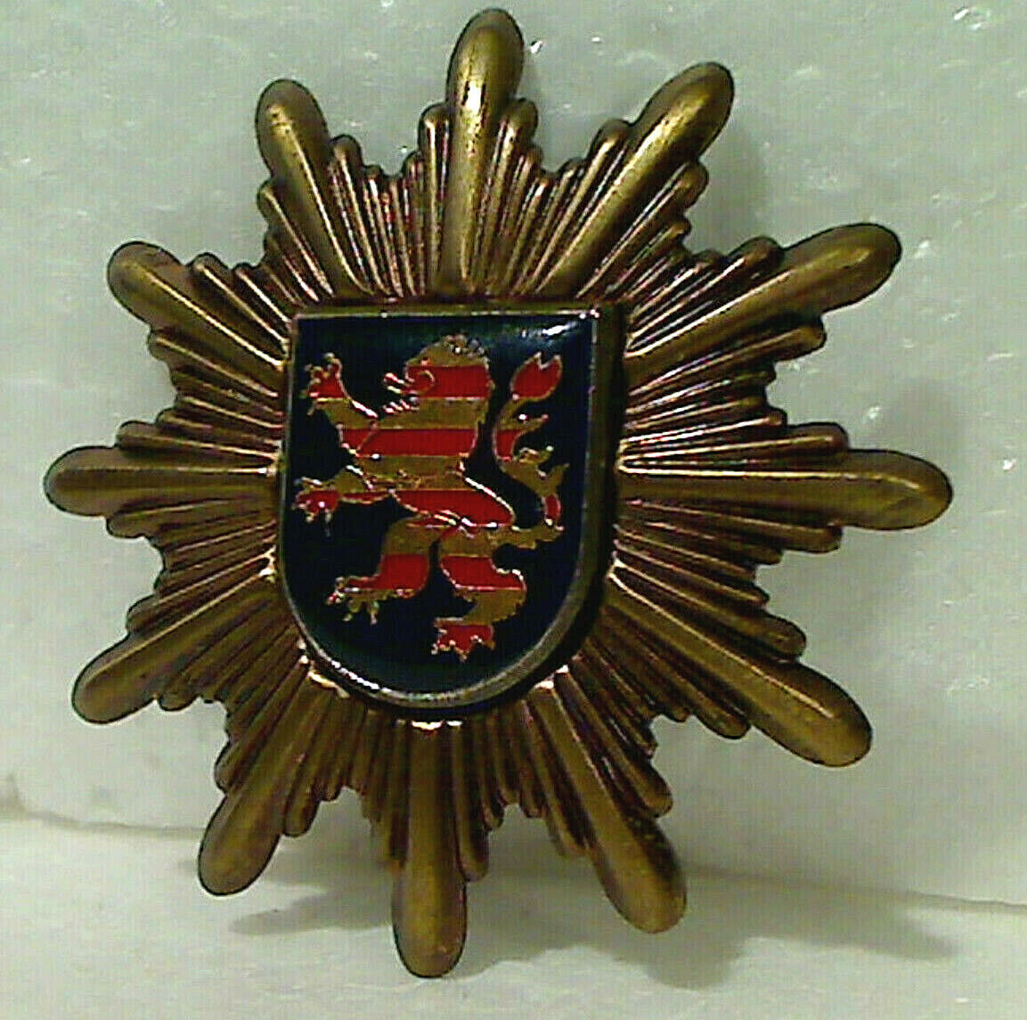 Vintage UK British Army 2" Regimental Hat Crest (b) Gold & Red Lion Rampant NOS - $12.50