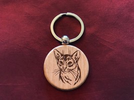 New Personalized Keychain Abyssinian Cat Free Shipping - $27.35 CAD