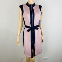 Enfocus Studio Muted Pink Black Colorblock Sleeveless Sheath Women&#39;s Dress 8 - £30.07 GBP