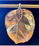 Vintage Leaf Pendant Only Dipped Gold Tone Textured Fall Autumn,1980s EUC - $39.34 CAD