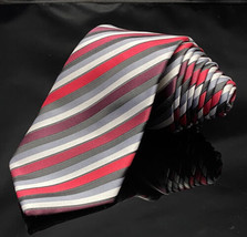 Geoffrey Beene Black Stripe Silk Necktie Tie - £11.85 GBP