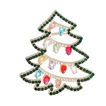 Brooch Gold Xmas Tree Bling Pin for Women - $647.86 MXN