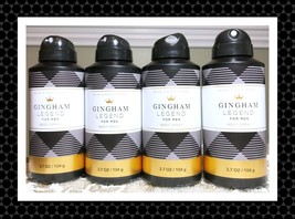 Bath &amp; Body Works Men&#39;s Deodorizing Body Spray 3.7 oz Gingham Legend (x4) - £36.68 GBP