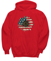 Independence Day Hoodie America Sunflower Red-H  - £28.91 GBP