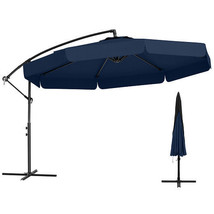 10 Feet Patio Cantilever Umbrella with Cover Tilt Adjustment and Ruffled Edge-Na - €129,73 EUR