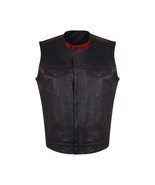 High Mileage Men&#39;s Leather Vest Gun Pocket Red Liner Zipper &amp; Snap Closure - $2,603.88 MXN+