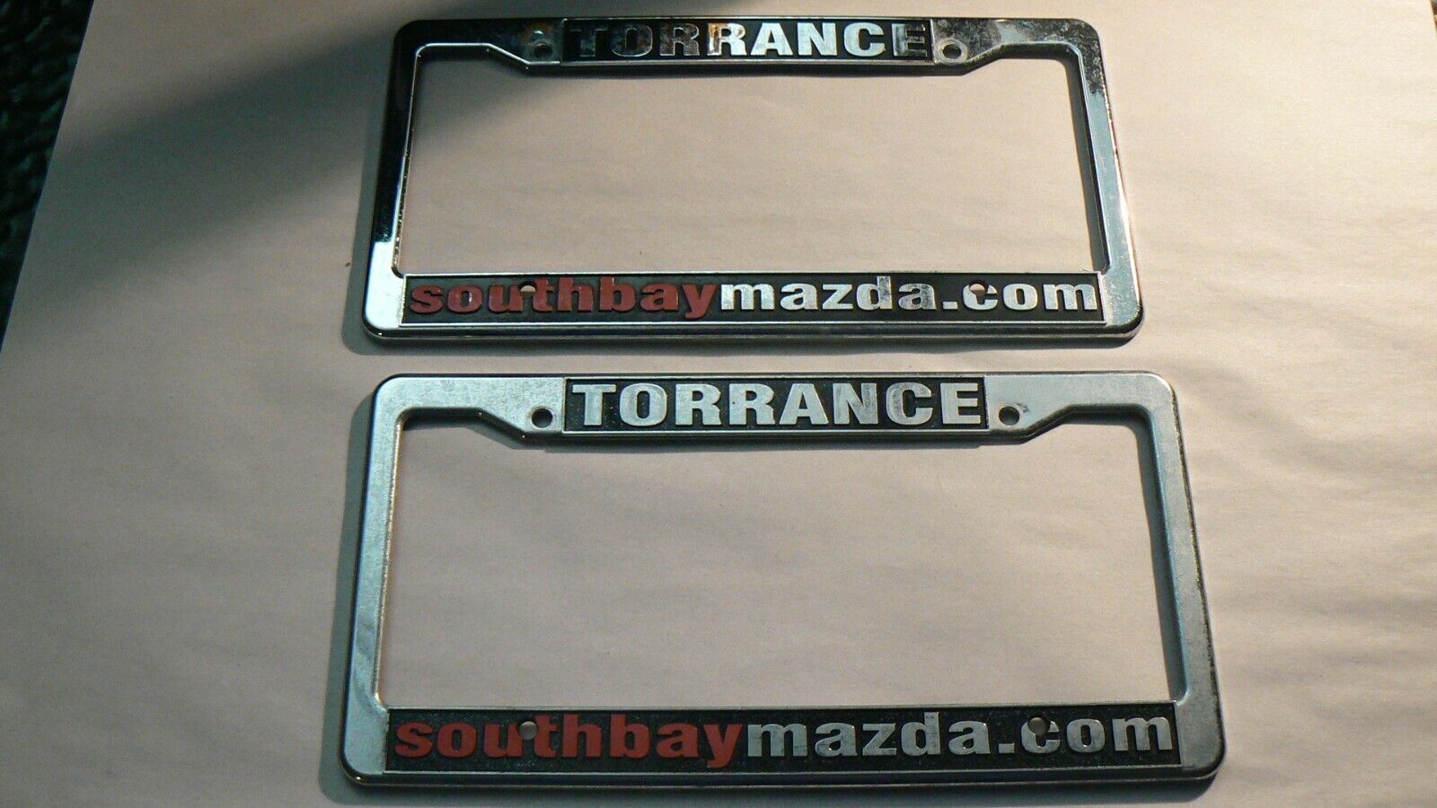 Pair of Mazda Torrance South Bay License Plate Frame Dealership plastic - $36.19
