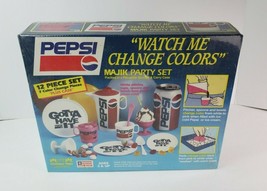 Vintage 1990 Pepsi Majik Party Set NIB Sealed 12 Piece Set 7 Color Change Pieces - £54.20 GBP