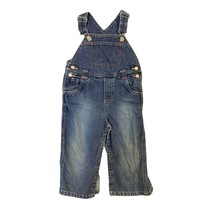 Gymboree Toddler Size 18 24 months Denim Jean OVeralls Bibs Blue Tow Truck Back - £10.35 GBP