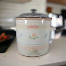 Rival Crock Pot Slow Cooker Model 3100/2 3.5 Quart TESTED Flowers Roses Vintage - $37.07