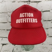 Action Outfitters Vintage Red Trucker Hat Vented Snapback - £15.49 GBP