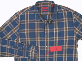 NEW $175 Hugo by Hugo Boss Red Label Shirt!  XXL  Slim Fit   Short Length  Blue - £55.07 GBP