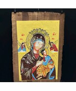 Stunning Religious Papyrus Painting: Iconic Representation of Faith, Tra... - $265.43 CAD
