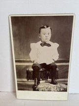 Vintage Cabinet Card Young Boy in Suit on Stairs - £11.83 GBP