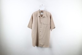 Vtg The North Face Mens Medium Distressed Spell Out Collared Camp Button Shirt - £35.34 GBP