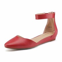 Dream Pairs Women&#39;s Flats Shoes Low Wedge Ankle Strap Soft-soled Pointed Toe Sha - £44.50 GBP