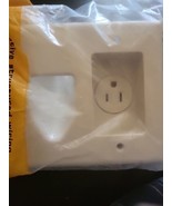 Wall plate: Cable Pass-thru Media Plate with 110v Recessed  White - $18.00
