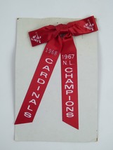 Vintage 1967 1968 St Louis Cardinals National League Champions Bow Tie Ribbon - £27.23 GBP