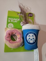 Leaps &amp; Bounds Pounce &amp; Play 2 PK Cat Toys Coffee &amp; Donut W/ Organic Catnip - £6.24 GBP