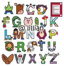 TOY STORY FRIENDS Alphabetical ABC to Z Sampler Cross Stitch Pattern Pat... - $6.95