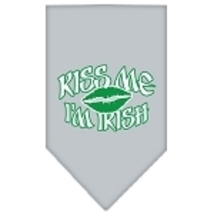 Kiss me I&#39;m Irish Screen Print Bandana Grey Small - £9.29 GBP