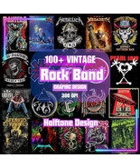 100pcs RockBand Graphic Designs | Halftone Vintage Design | Rock music png - $4.00