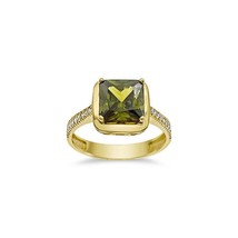 Real 14k Gold Birthstone Ring Green Women Band Size 7 - £284.89 GBP