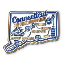 Connecticut the Constitution State Premium Map Fridge Magnet - £5.49 GBP